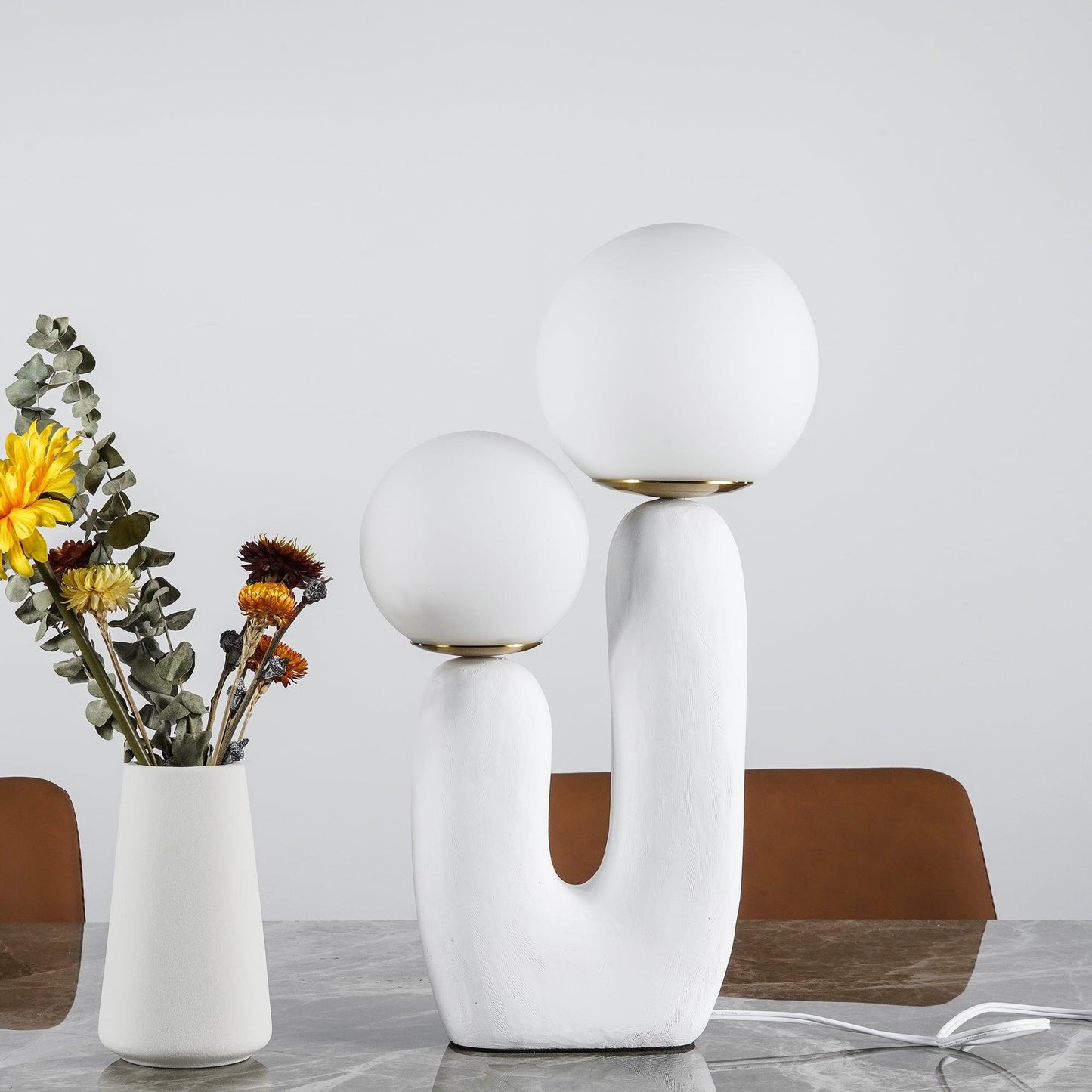 Lampe de Table Oo Rough – Résine, Verre, Design Organique