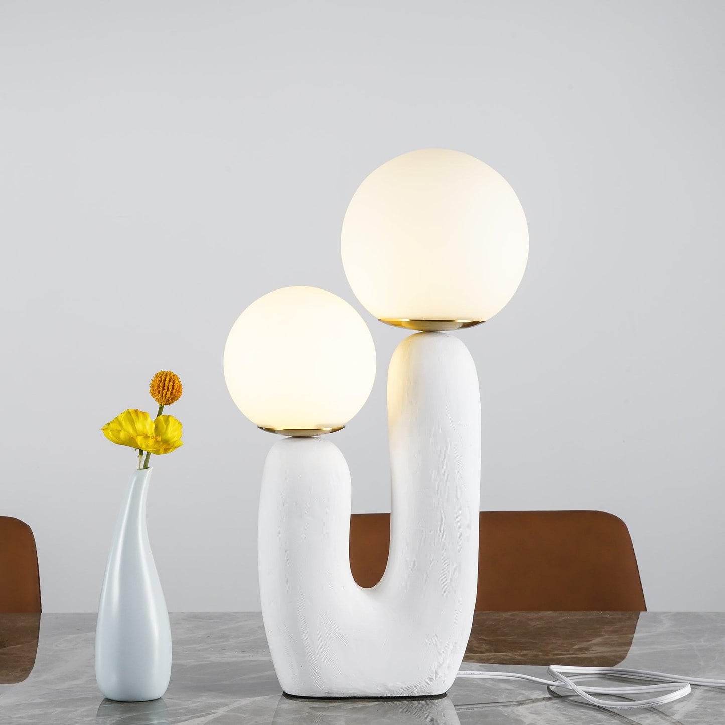 Lampe de Table Oo Rough – Résine, Verre, Design Organique