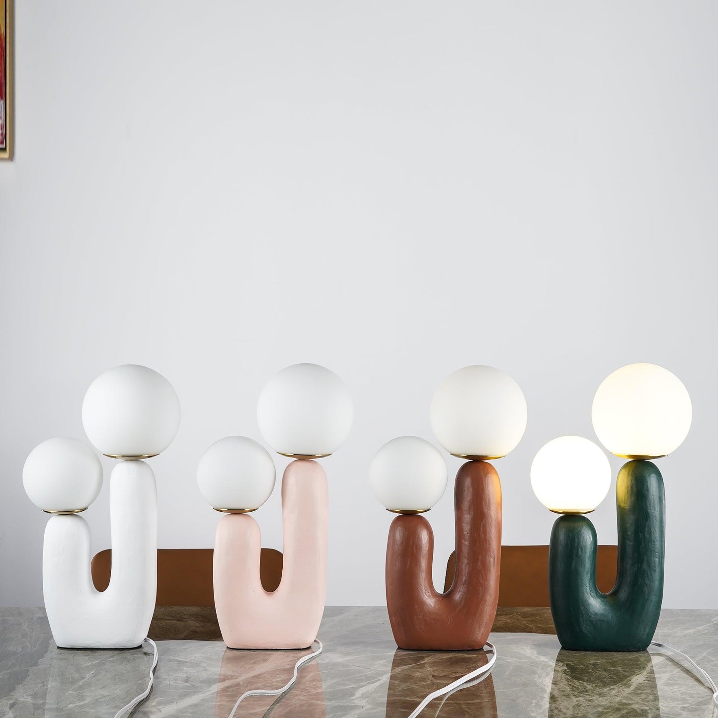 Lampe de Table Oo Rough – Résine, Verre, Design Organique