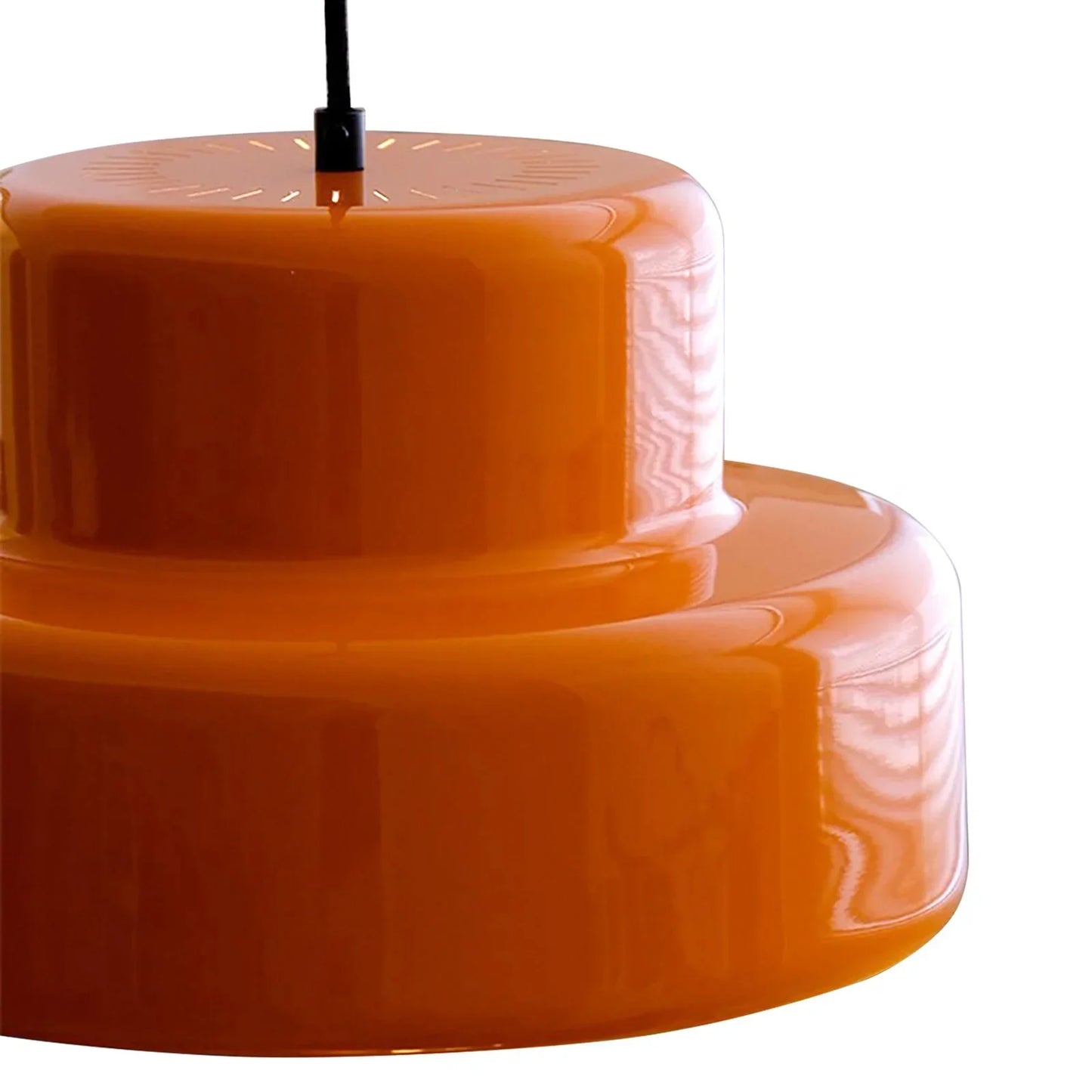 Suspension Orange Vintage Style Bauhaus en Fer 35 cm