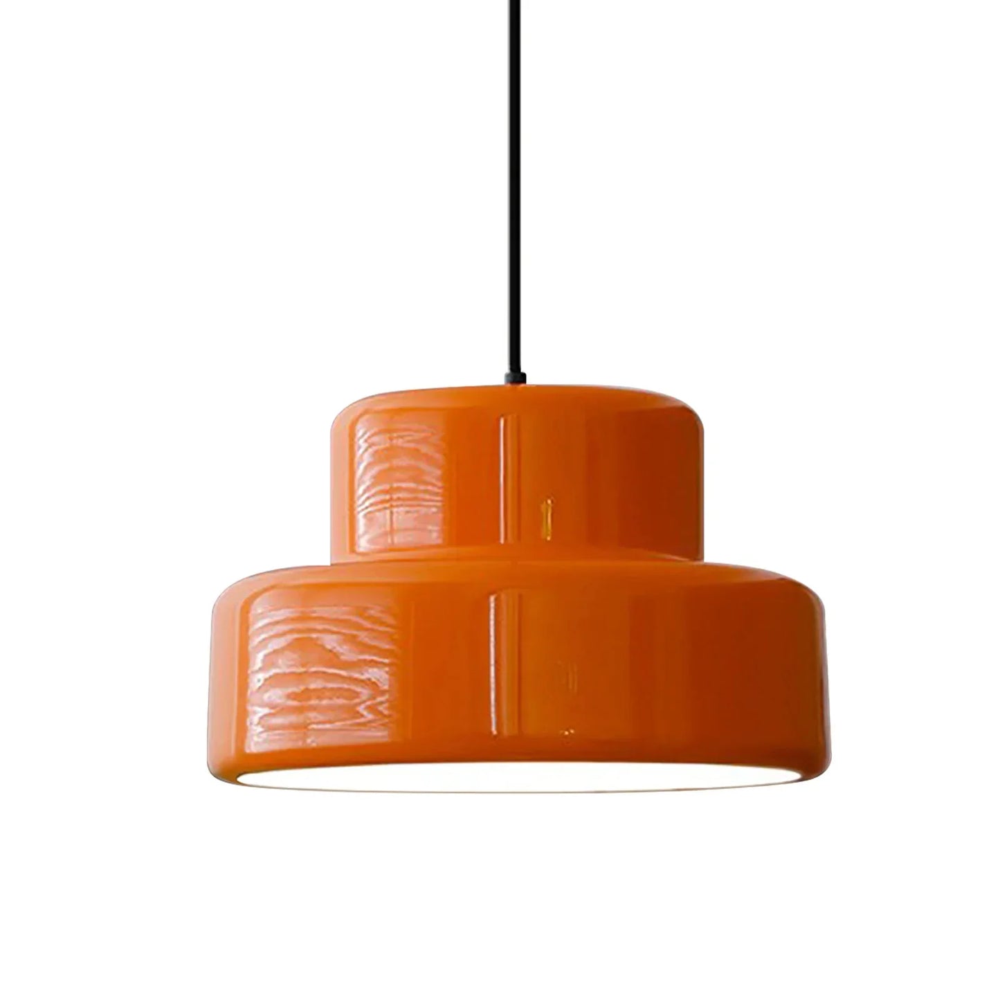 Suspension Orange Vintage Style Bauhaus en Fer 35 cm