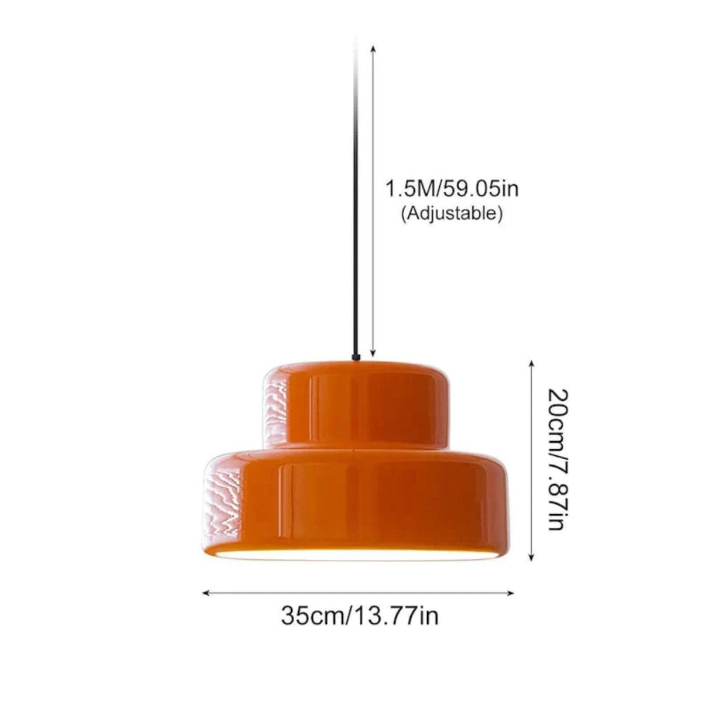 Suspension Orange Vintage Style Bauhaus en Fer 35 cm
