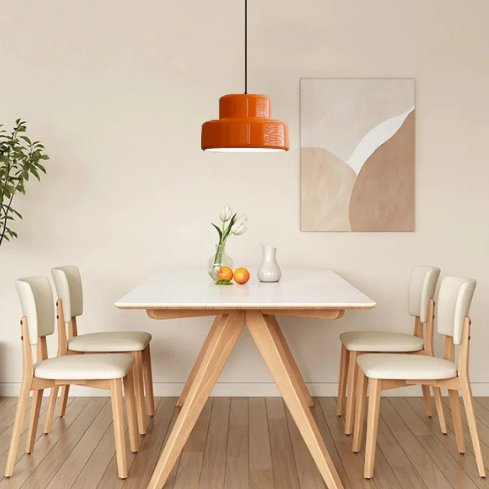 Suspension Orange Vintage Style Bauhaus en Fer 35 cm