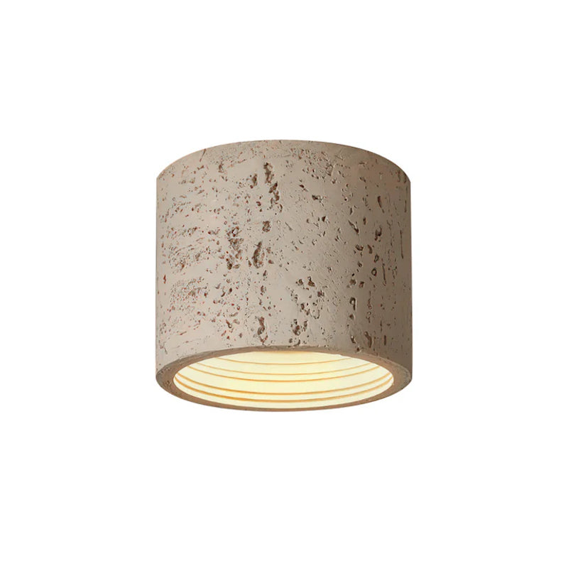 Plafonnier Cylindrique Wabi Sabi Effet Pierre Naturelle