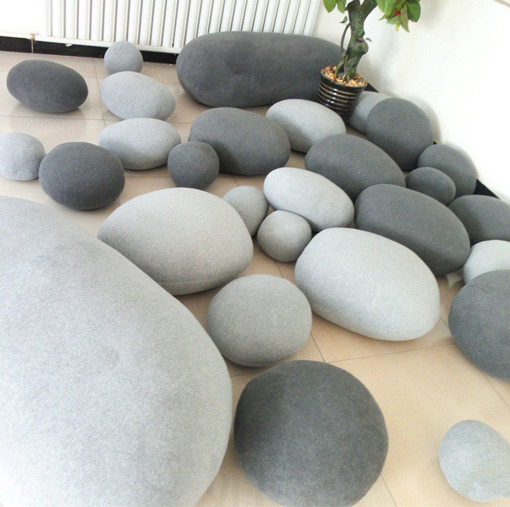 Pebble Stone – Housses de Coussin Effet Galet (Lot de 6)