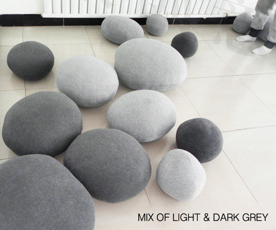 Pebble Stone – Housses de Coussin Effet Galet (Lot de 6)