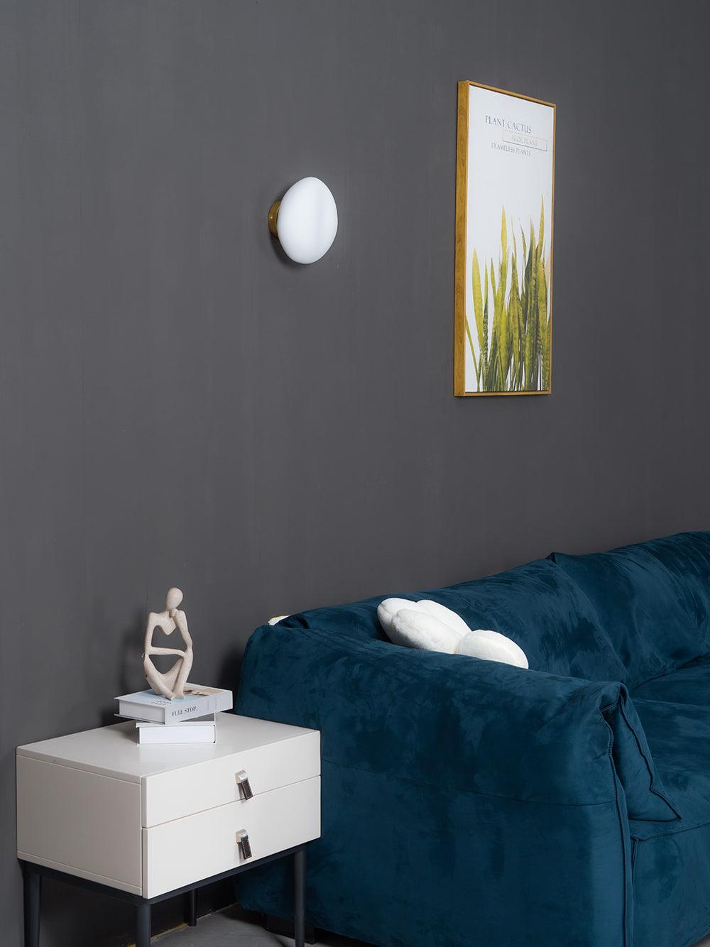 Applique Murale en Verre Soufflé – Style Pierre Sculptée