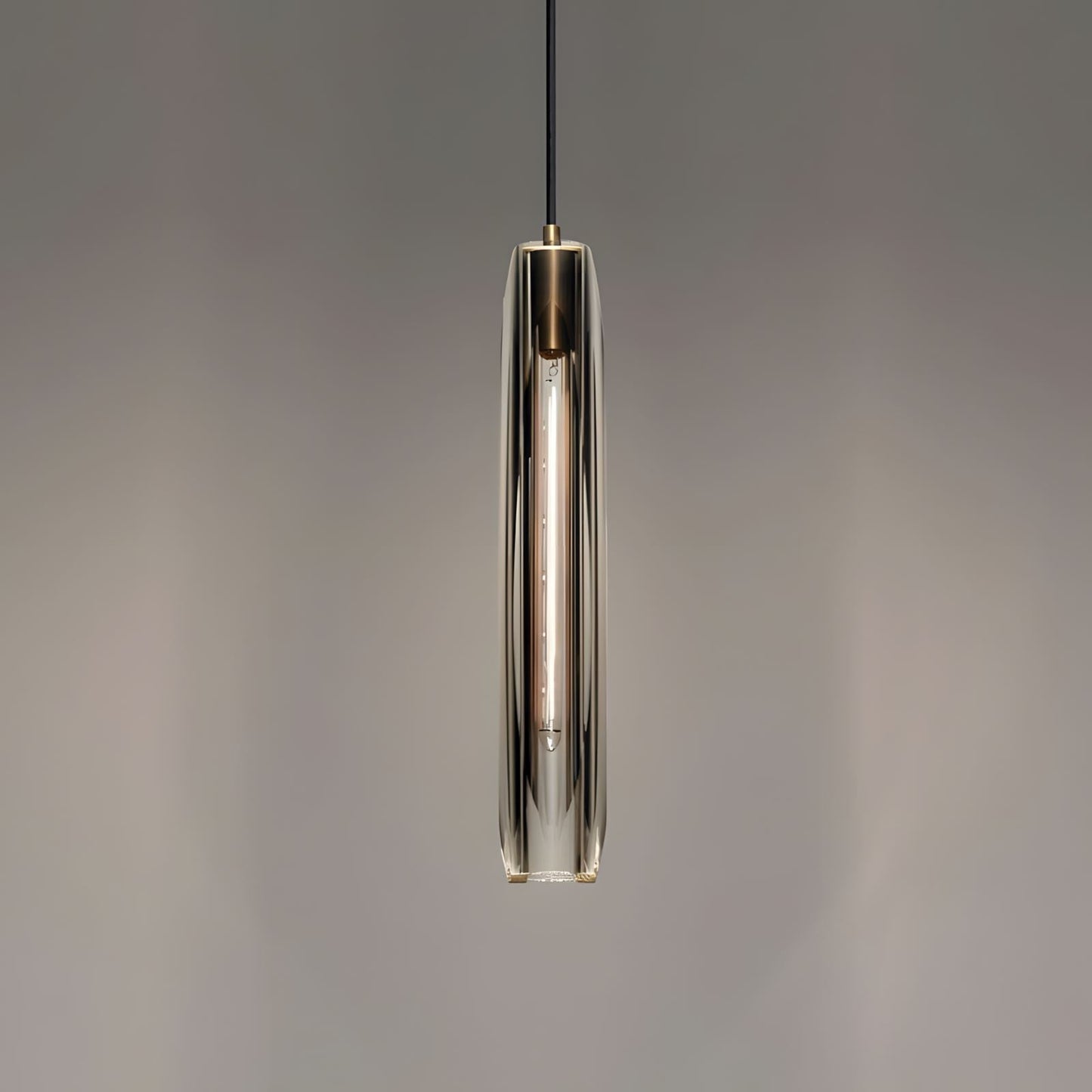 Suspension Moderne Verre K9 Laiton Fumé ou Clair