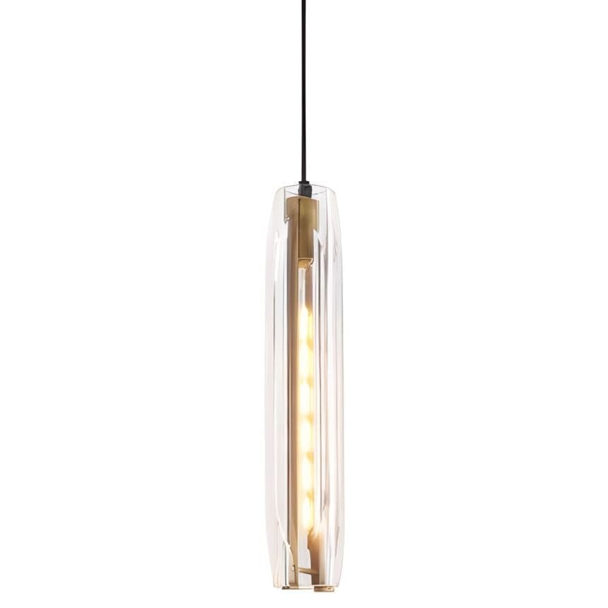 Suspension Moderne Verre K9 Laiton Fumé ou Clair