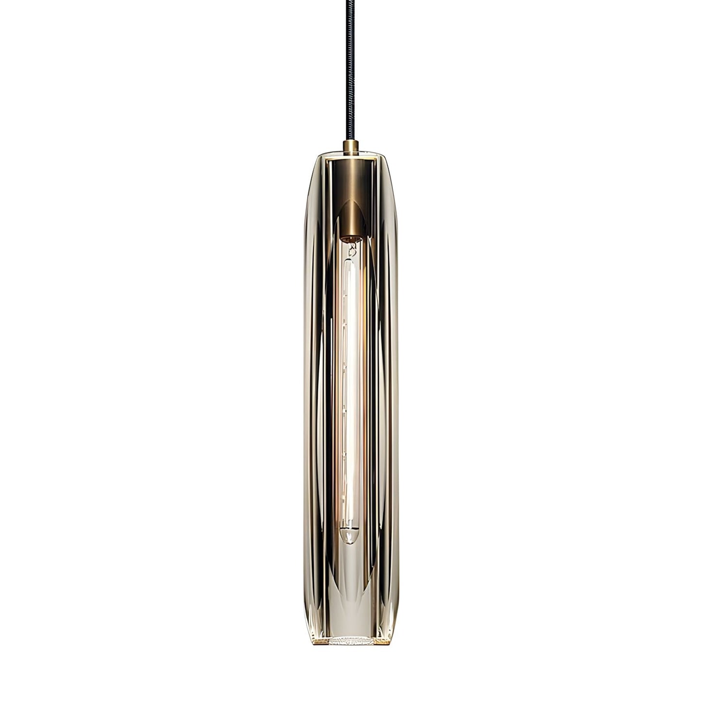 Suspension Moderne Verre K9 Laiton Fumé ou Clair