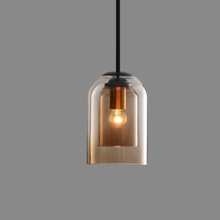 Suspension Mica Mi-Siècle avec Double Abat-Jour en Verre – Élégance Rétro pour Intérieurs Modernes