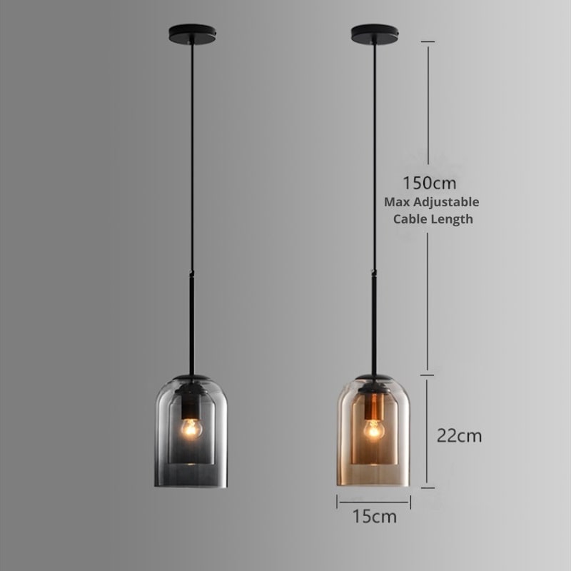 Suspension Mica Mi-Siècle avec Double Abat-Jour en Verre – Élégance Rétro pour Intérieurs Modernes