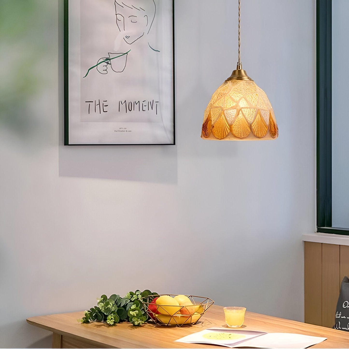 Suspension Coquillages Naturels – Laiton coloré