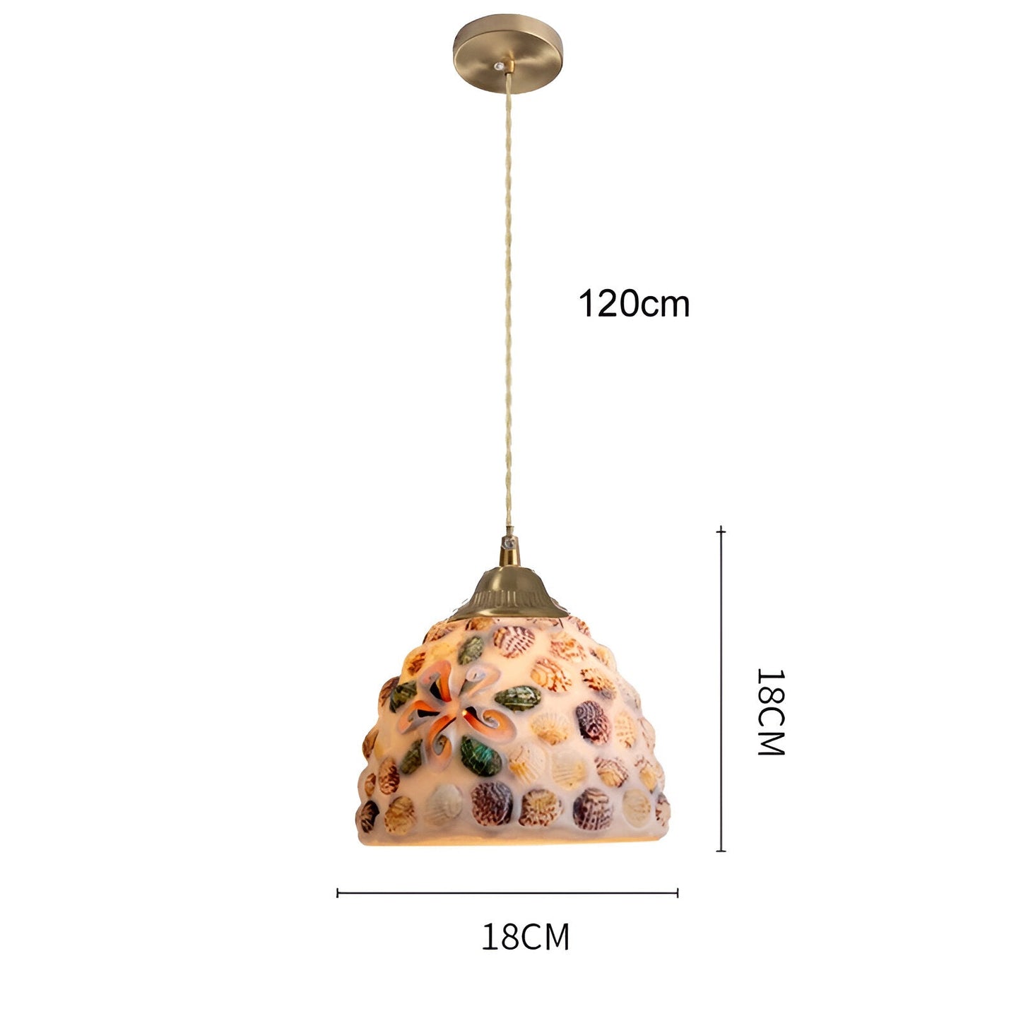 Suspension Coquillages Naturels – Laiton coloré