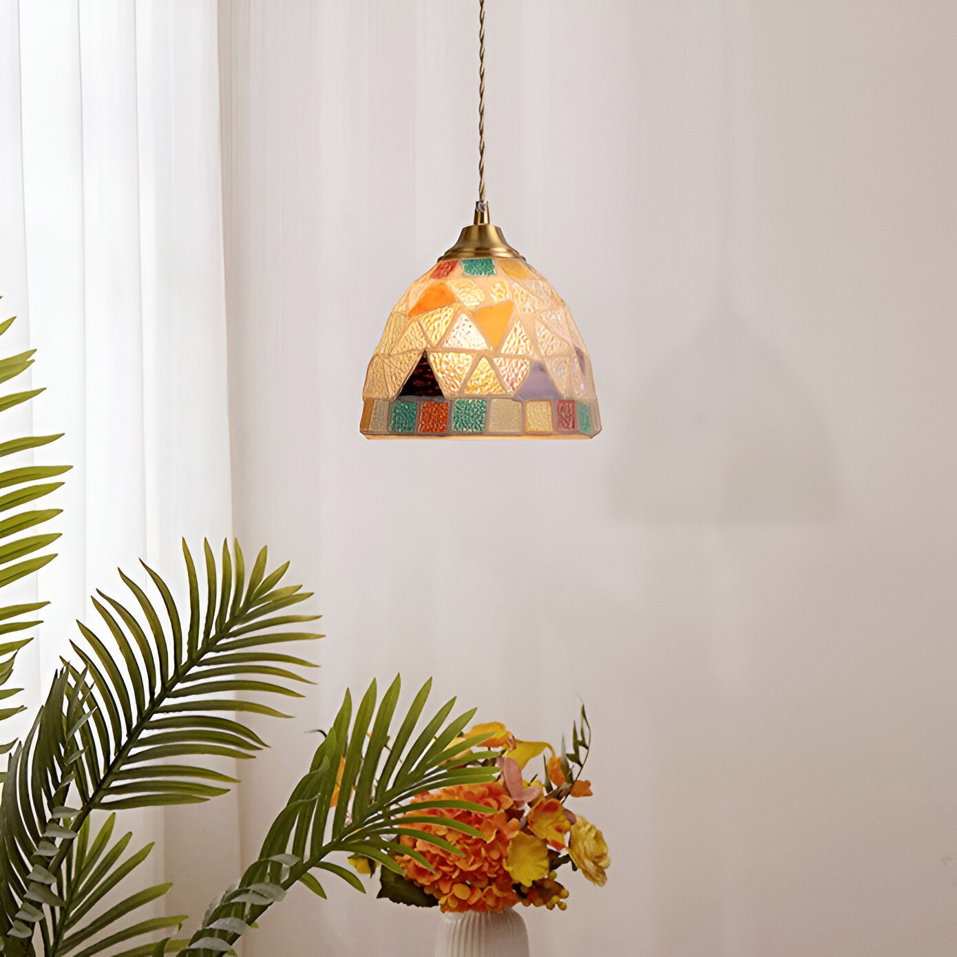 Suspension Coquillages Naturels – Laiton coloré