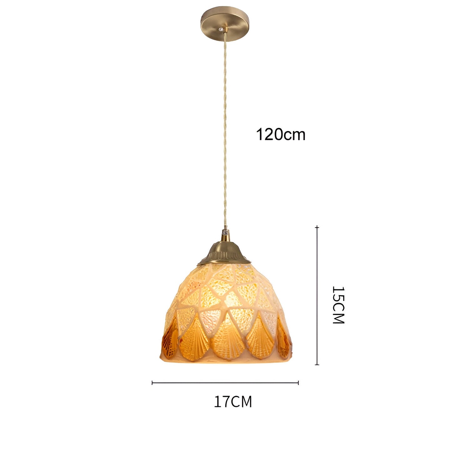 Suspension Coquillages Naturels – Laiton coloré