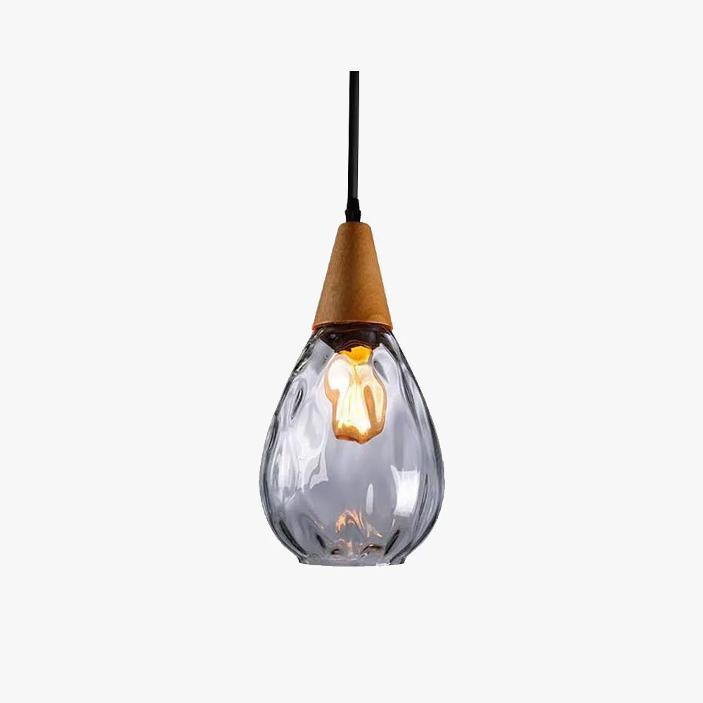 Suspension Verre Soufflé Motif Eau Style Rétro