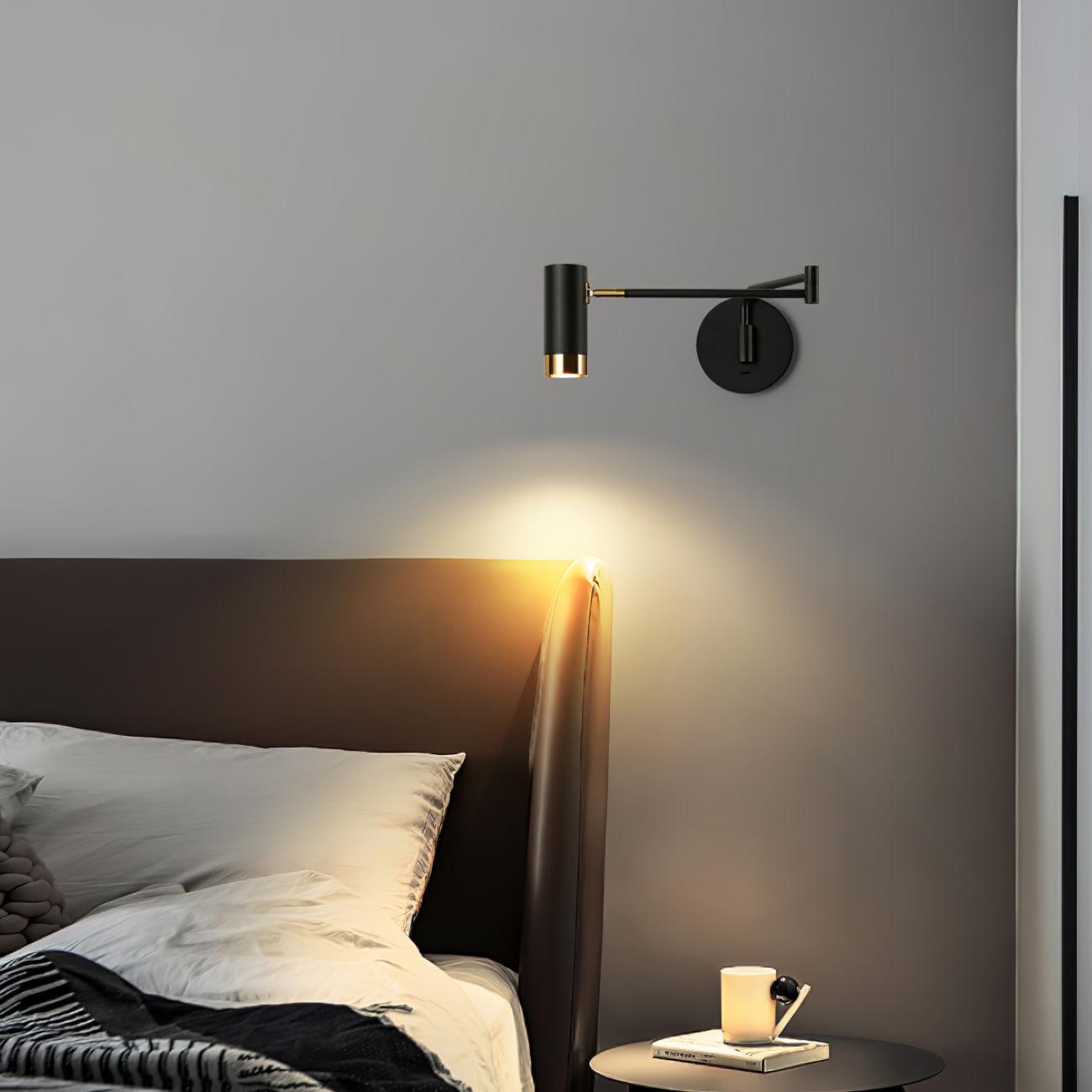 Applique Murale Ridge Bras Articulé, Métal Noir ou Blanc