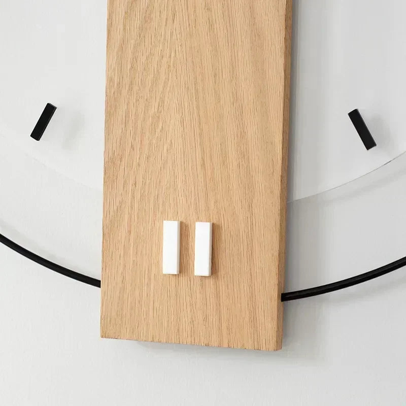 Horloge Murale Silencieuse Bois Chêne Minimaliste
