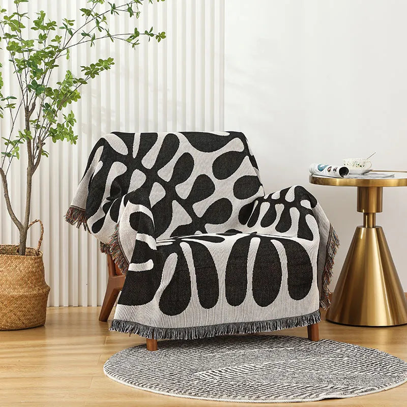 Couverture Rétro Motif Vigne – Élégance Vintage et Confort Chaleureux