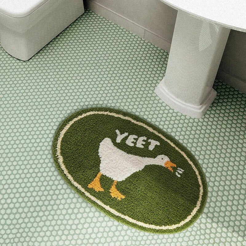 Tapis de Bain Artisanal Canard Aboyant – Confort Douillet et Touche Ludique