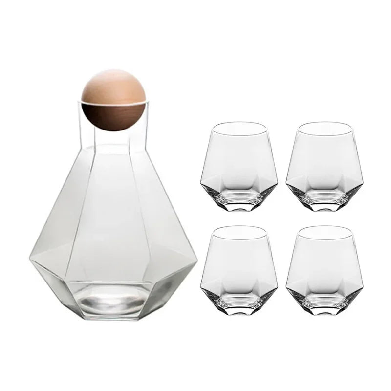 Ensemble de Verres en Forme de Diamant – Élégance Lumineuse pour Vos Boissons