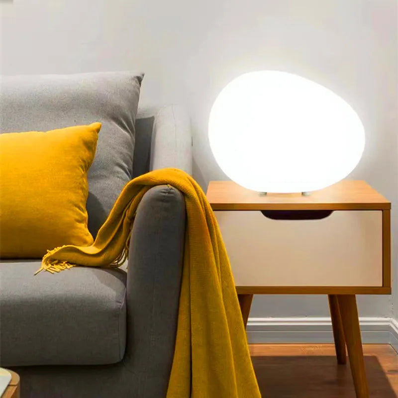 Lampe de Table Atmosphère en Pierre Minimaliste – Élégance Sculpturale et Design Moderne