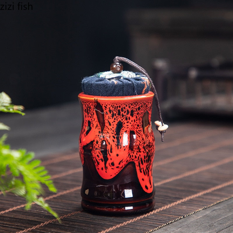 Boîte à Thé en Céramique Émaillée – Pot de Rangement Hermétique pour Thé, Bonbons, Grains ou Épices