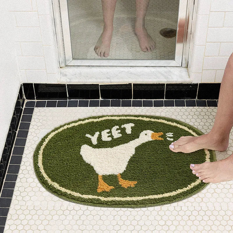Tapis de Bain Artisanal Canard Aboyant – Confort Douillet et Touche Ludique