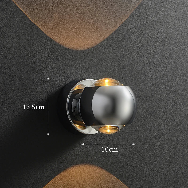 Applique LED Murale Laiton Moderne Noir ou Doré