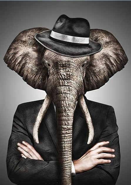 Toile Animalière Chic - Posters Zèbre Lion Éléphant