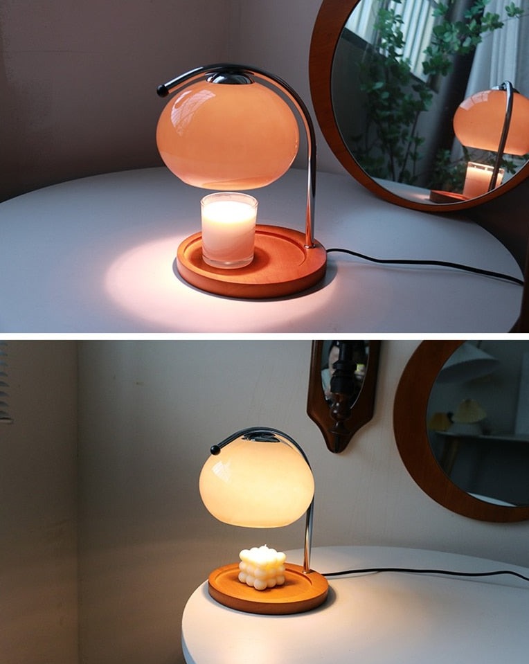 Lampe Réchauffe-Cire en Verre Rétro Dimmable – Ambiance Élégante et Chaleureuse