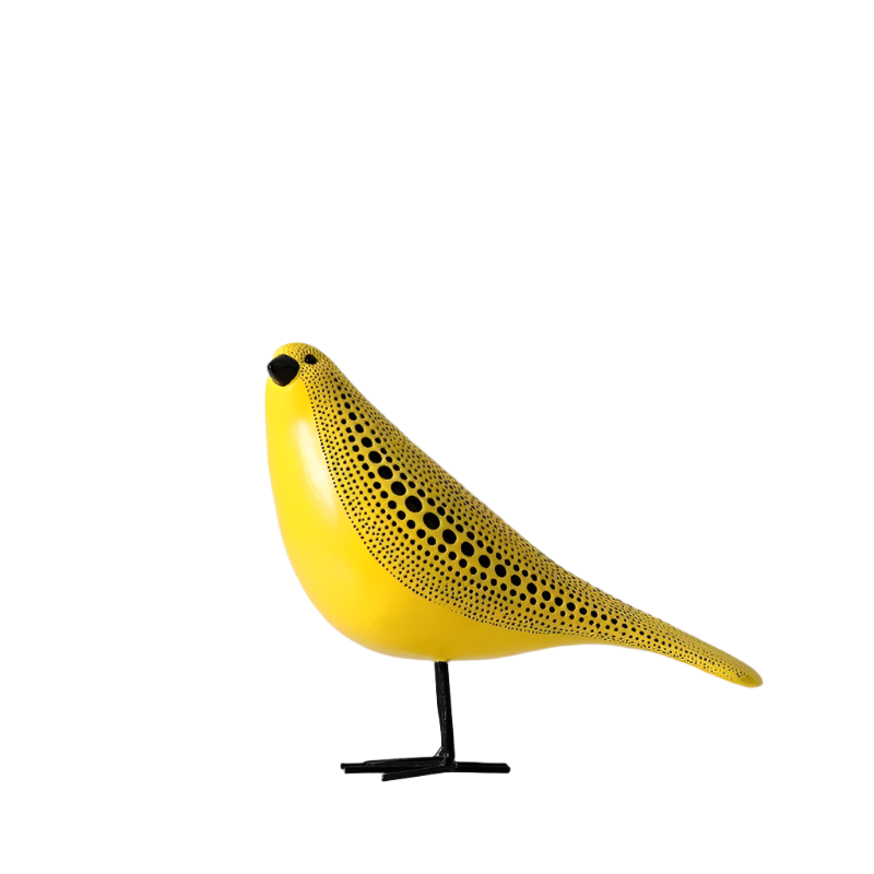 Figurines Décoratives Jaunes Style Kusama – Sculptures Pop Art Modernes en Résine
