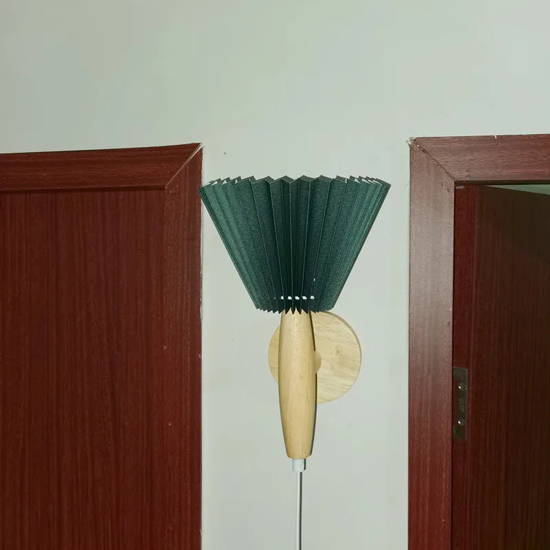 Lampe Pétale | Applique Murale en Bois au Style Nordique avec Design Plissé Ancien