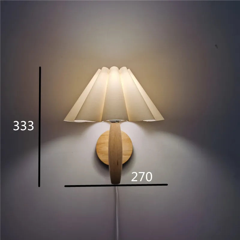 Lampe Pétale | Applique Murale en Bois au Style Nordique avec Design Plissé Ancien