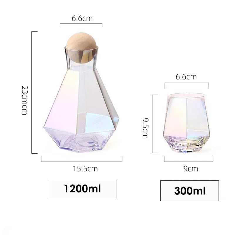 Ensemble de Verres en Forme de Diamant – Élégance Lumineuse pour Vos Boissons