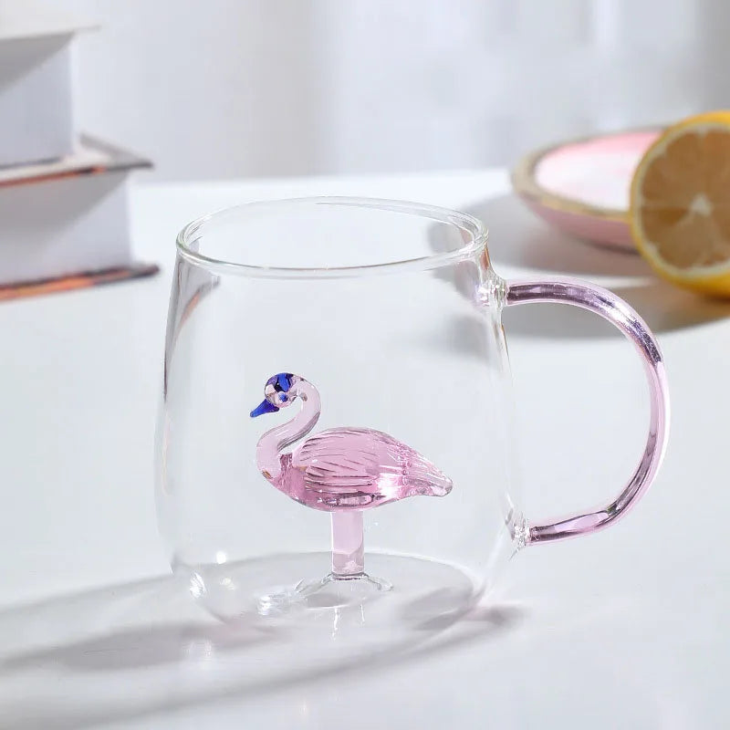 Mug en Verre Borosilicate avec Poignée Colorée 350ml