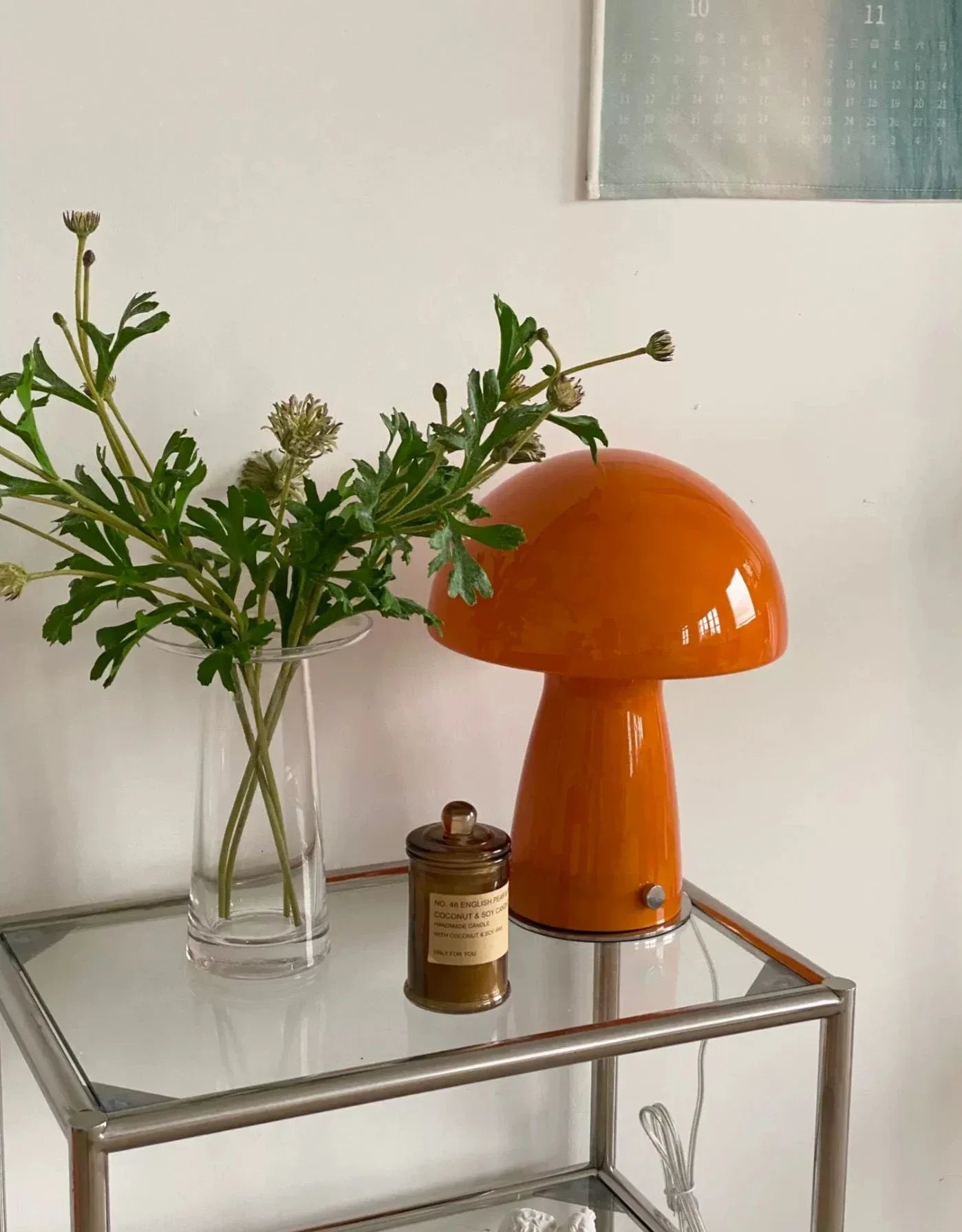 Lampe de Table Champignon Rétro en Verre – Éclairage Nostalgique et Tendance
