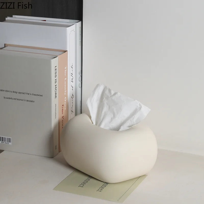 Boîte à Mouchoirs Céramique – Design Épuré et Arrondi