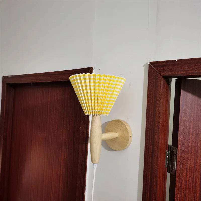 Lampe Pétale | Applique Murale en Bois au Style Nordique avec Design Plissé Ancien