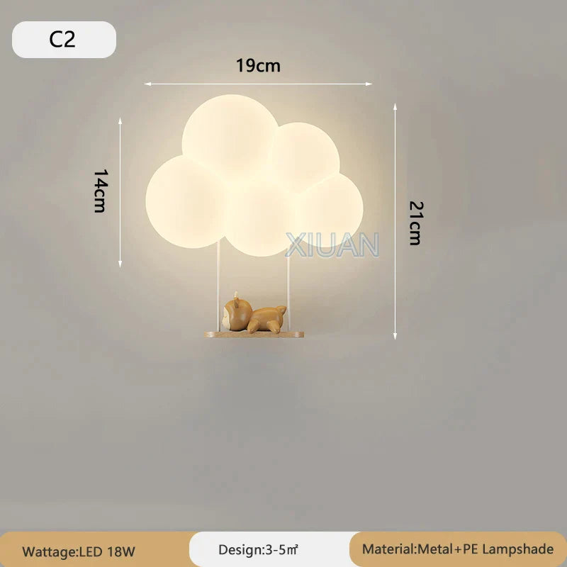 Lampe Murale Nuage Cartoon | Applique Mignonne pour Chambre d'Enfant et Chambre de Bébé