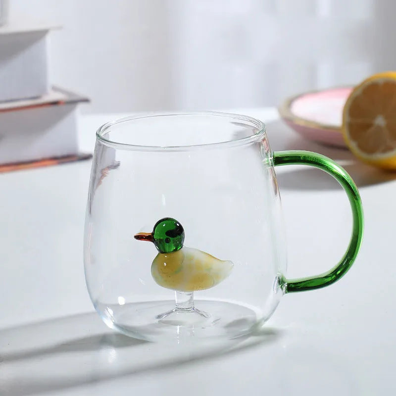 Mug en Verre Borosilicate avec Poignée Colorée 350ml
