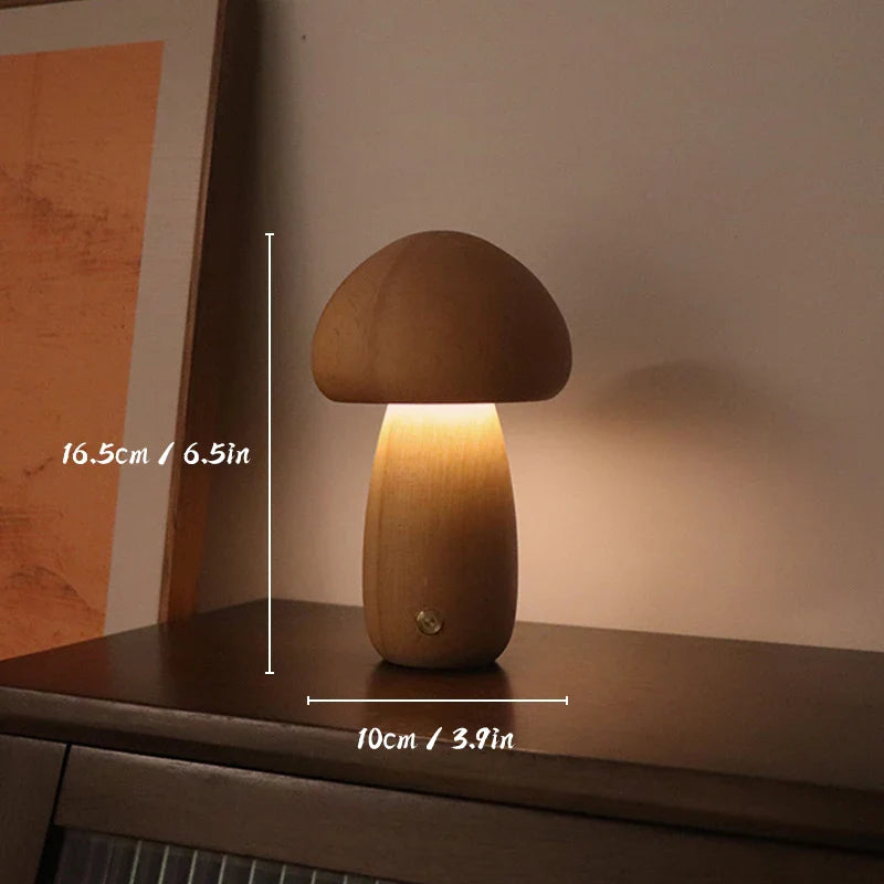 Wooden Mushroom Lamp | Lampe Champignon en Bois - Éclairage Naturel et Élégant