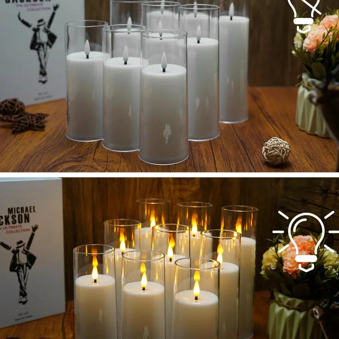 Flameless Acrylic Candle | Ensemble de 9 Bougies Sans Flamme en Acrylique