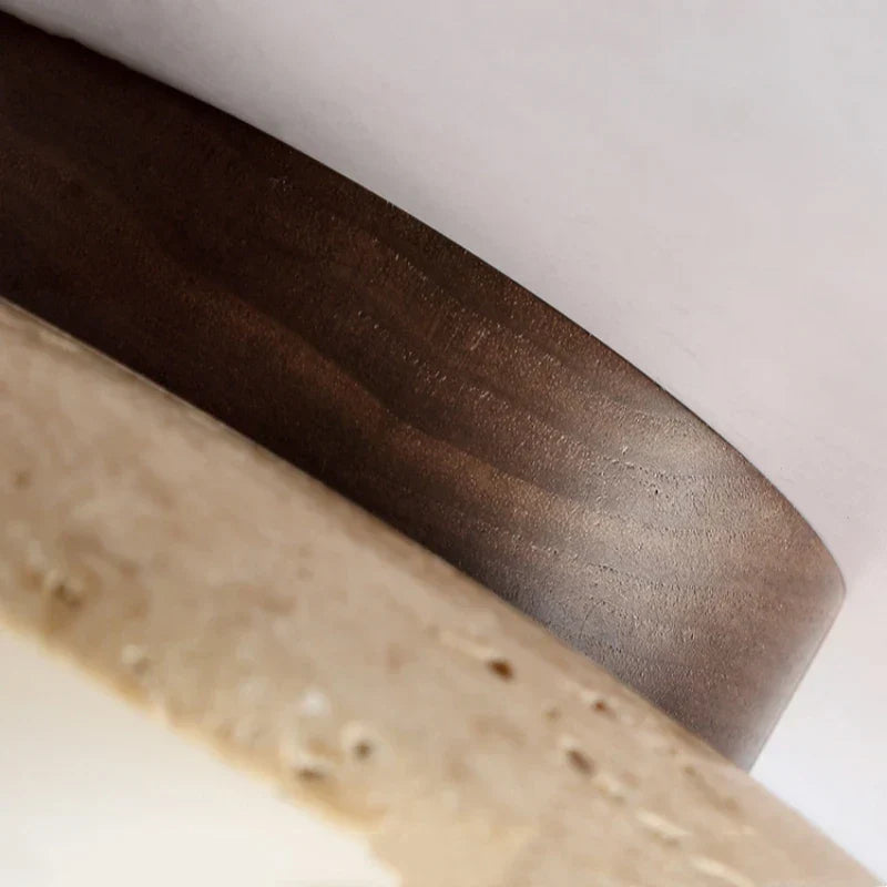 PierreLuxe | Lustre Encastré en Travertin | Éclairage Raffiné pour Hall et Escalier