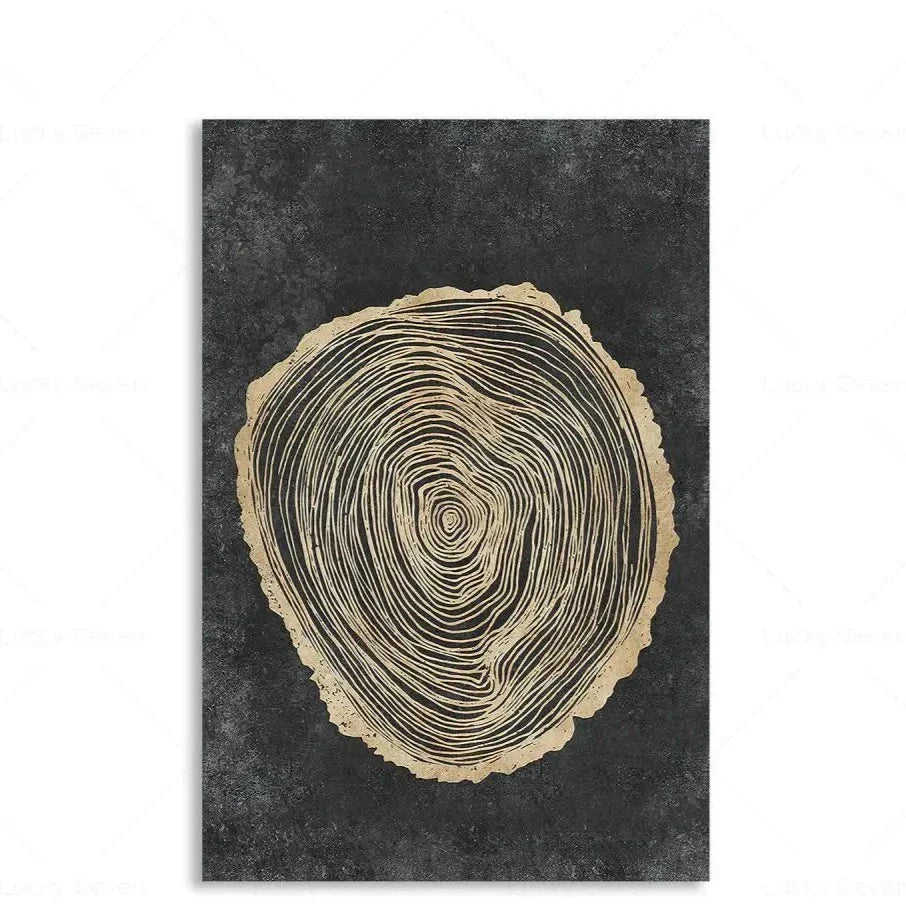 Toile Abstraite Anneaux d’Arbre – L’Art du Temps Gravé par la Nature