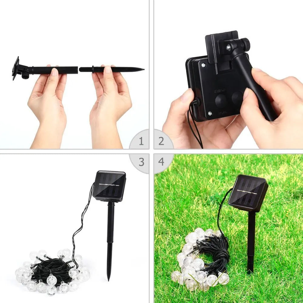Guirlande solaire scintillante pour extérieur – 10 mètres