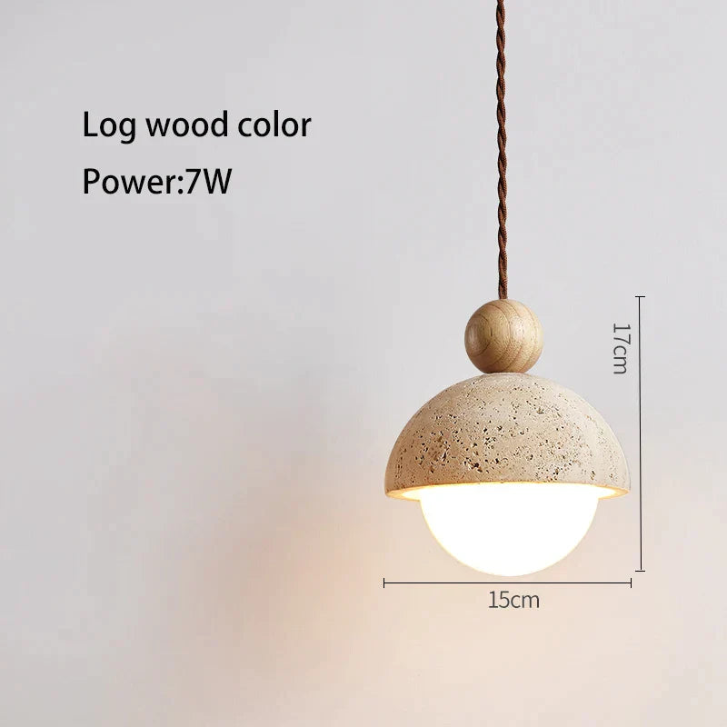 Petite Suspension en Pierre | Lustre Design Moderne en Forme de Bouton de Fleur pour Chambre, Style Crème