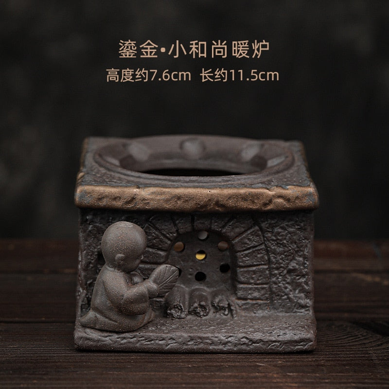Théière Japonaise Artisanale en Céramique – Style Citrouille avec Anse Sculptée et Infuseur