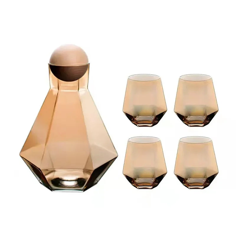 Ensemble de Verres en Forme de Diamant – Élégance Lumineuse pour Vos Boissons